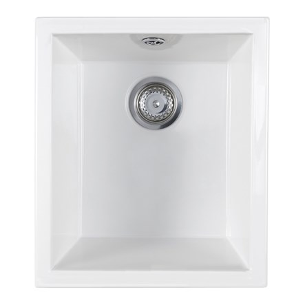 Astracast Onyx Ceramic 1 Bowl Sink with Waste & Overflow - Gloss White