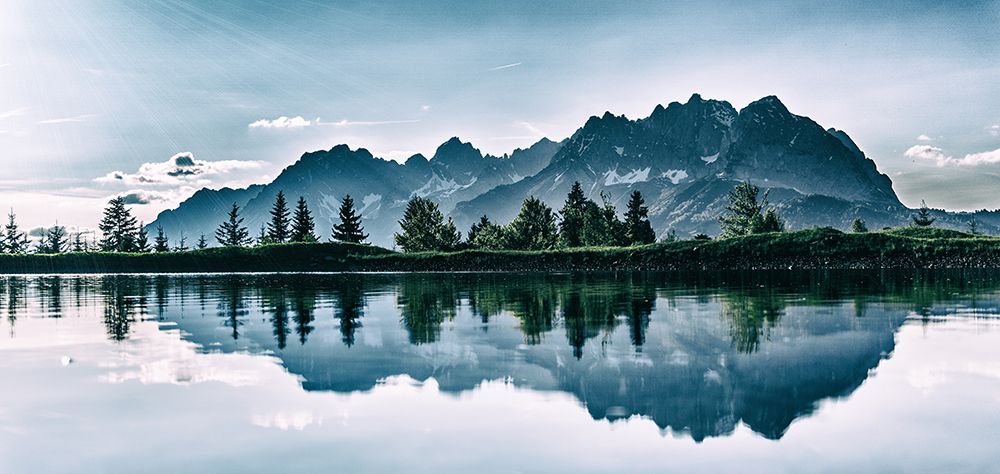 Mountain Landscape Reflecting on a Lake