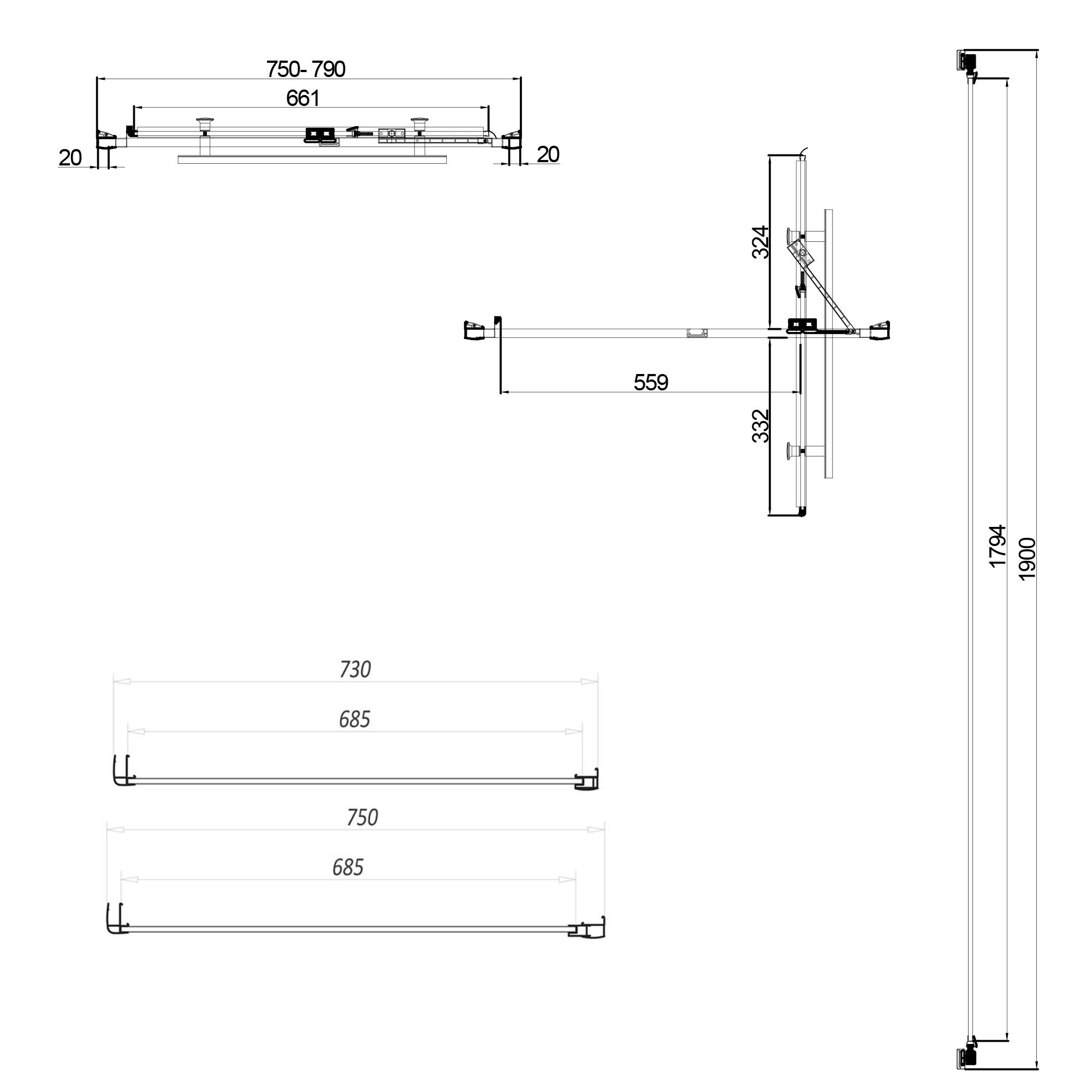 Harbour i8 Easy Clean Infold 8mm Shower Door & Optional Side Panel