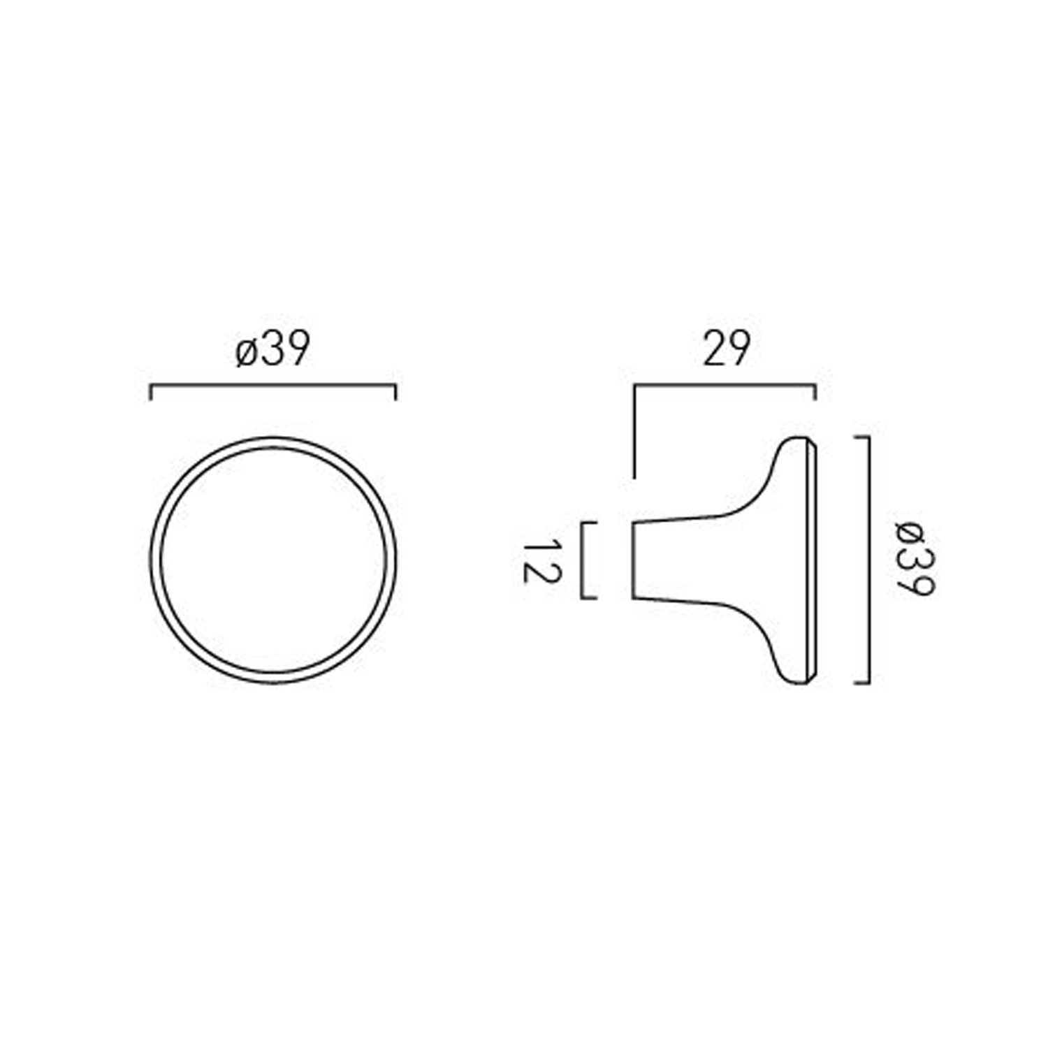 Vado Safari Small Smooth Furniture Knob Handle