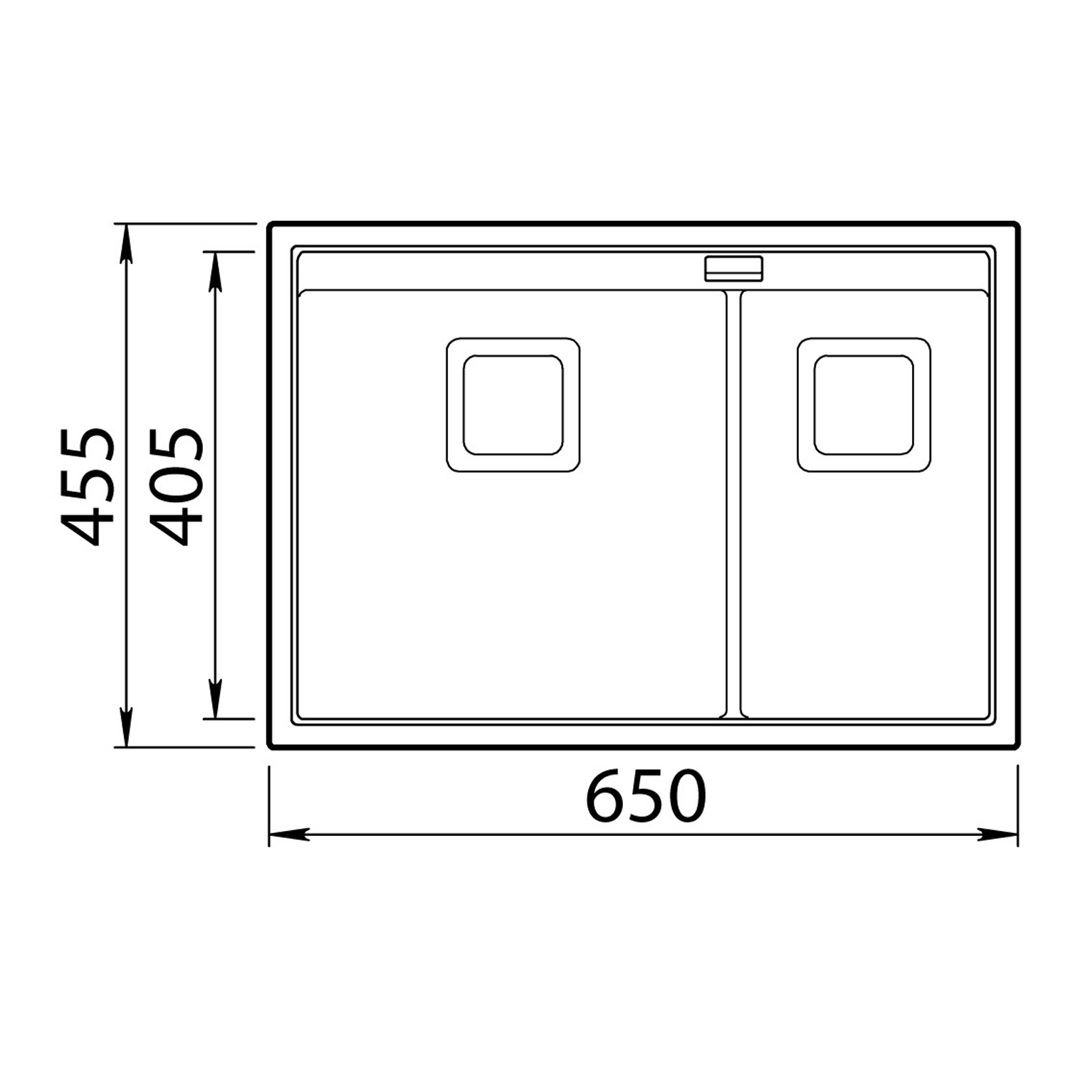Clearwater Capri 1.75 Bowl Granite Composite Inset/Undermount Kitchen Sink - 650 x 455mm