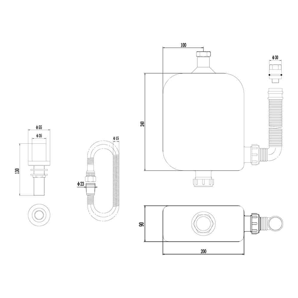 nuie Deck Shower Kit - Chrome