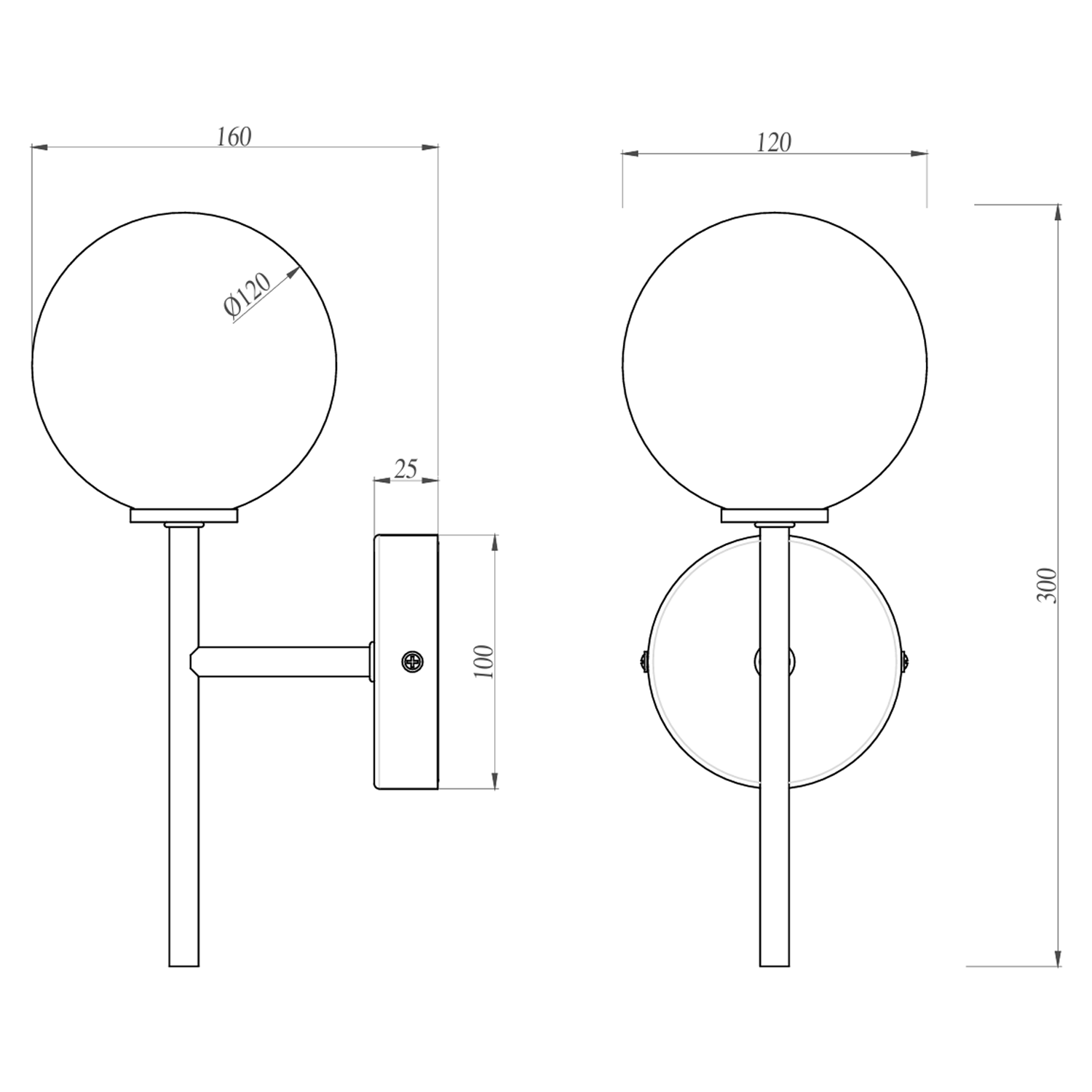 Harbour Glass Globe Wall Light