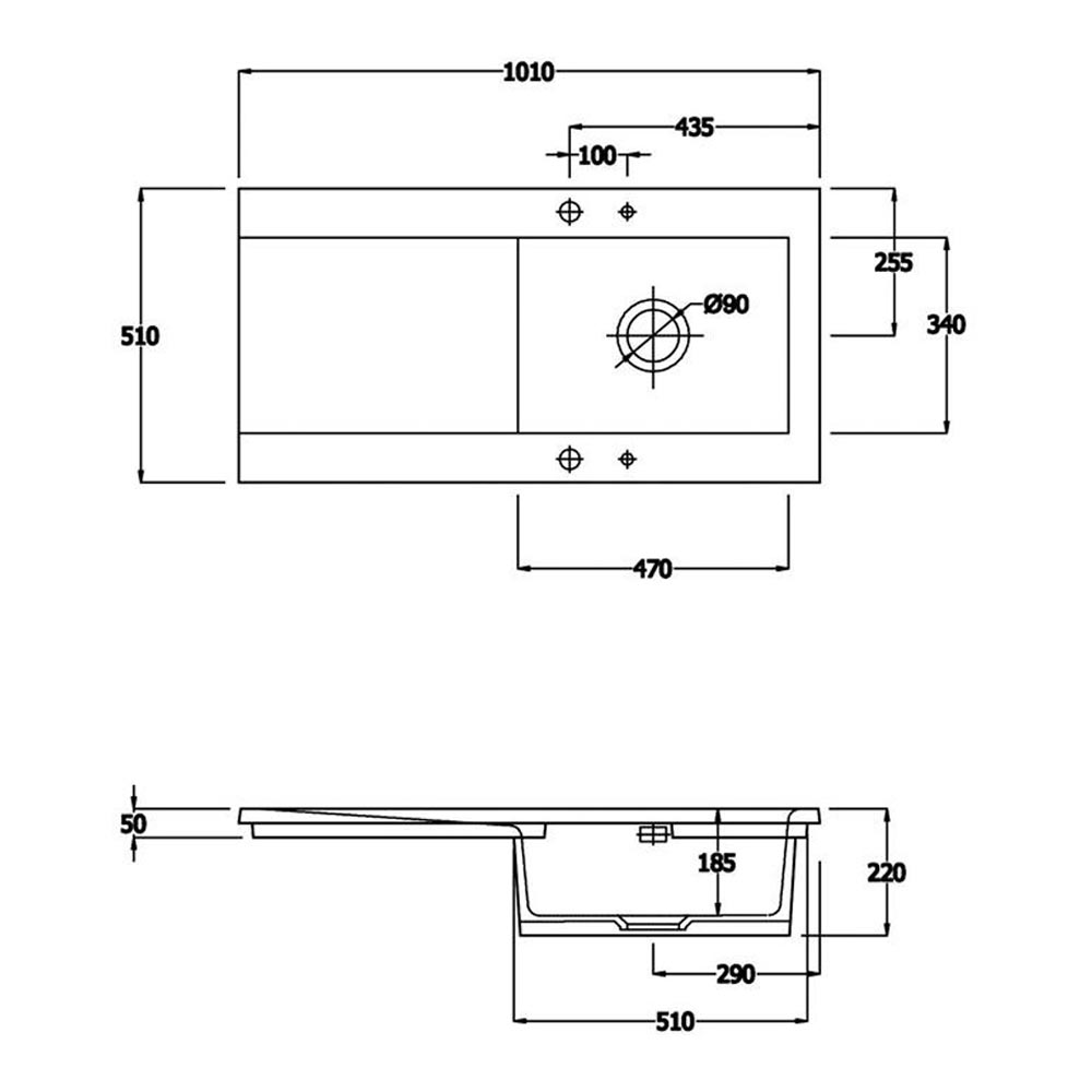 Butler & Rose Dream White Ceramic Fireclay Single Bowl Kitchen Sink with Reversible Drainer & Waste Kit - 1010mm x 510mm
