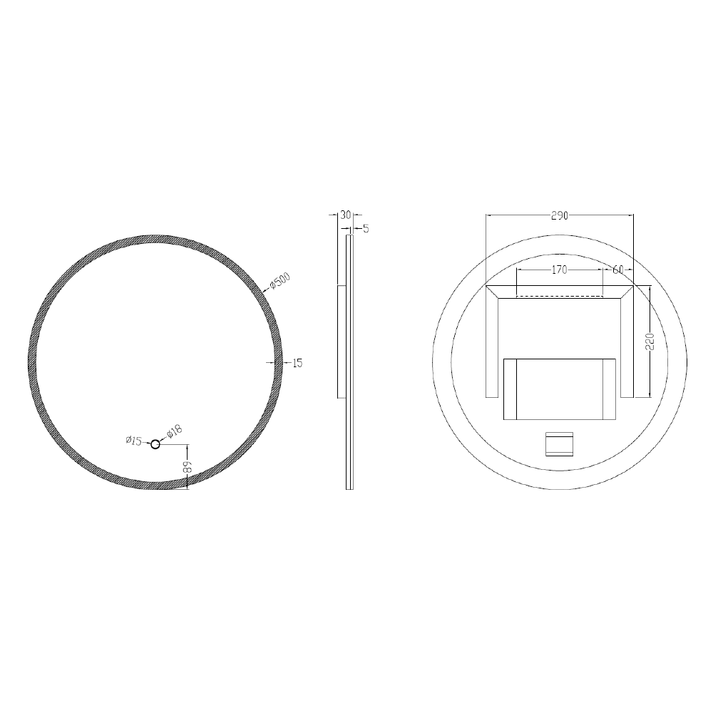 Crosswater Infinity Illuminated Mirror with Colour Change LEDs
