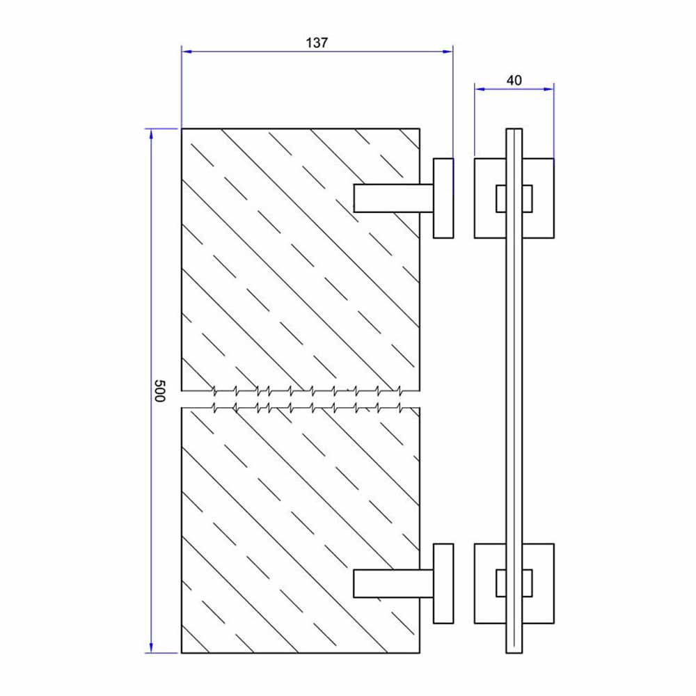 Crosswater Zeya Glass Shelf 500mm