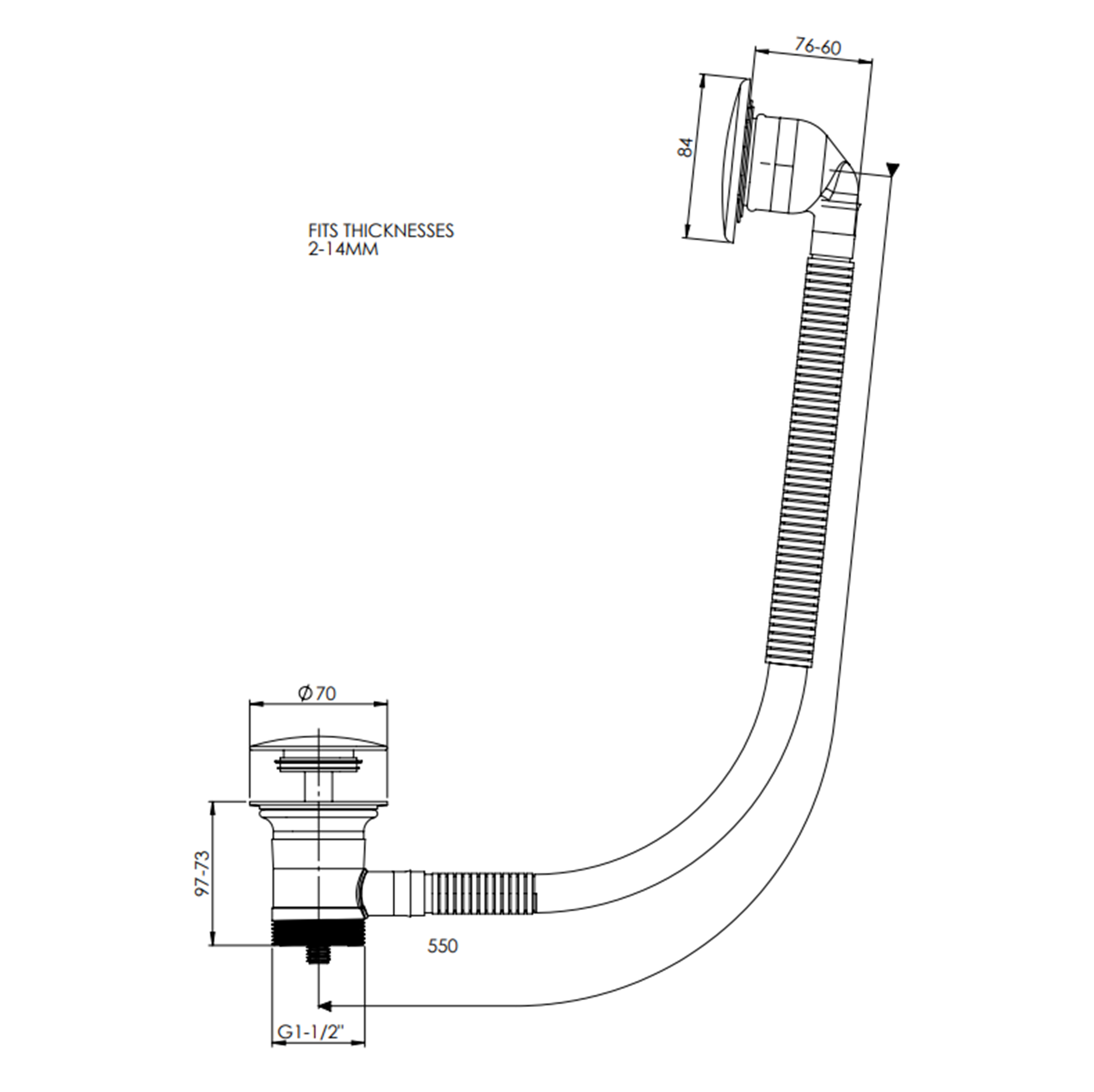 Top-Fix Click Clack Bath Waste