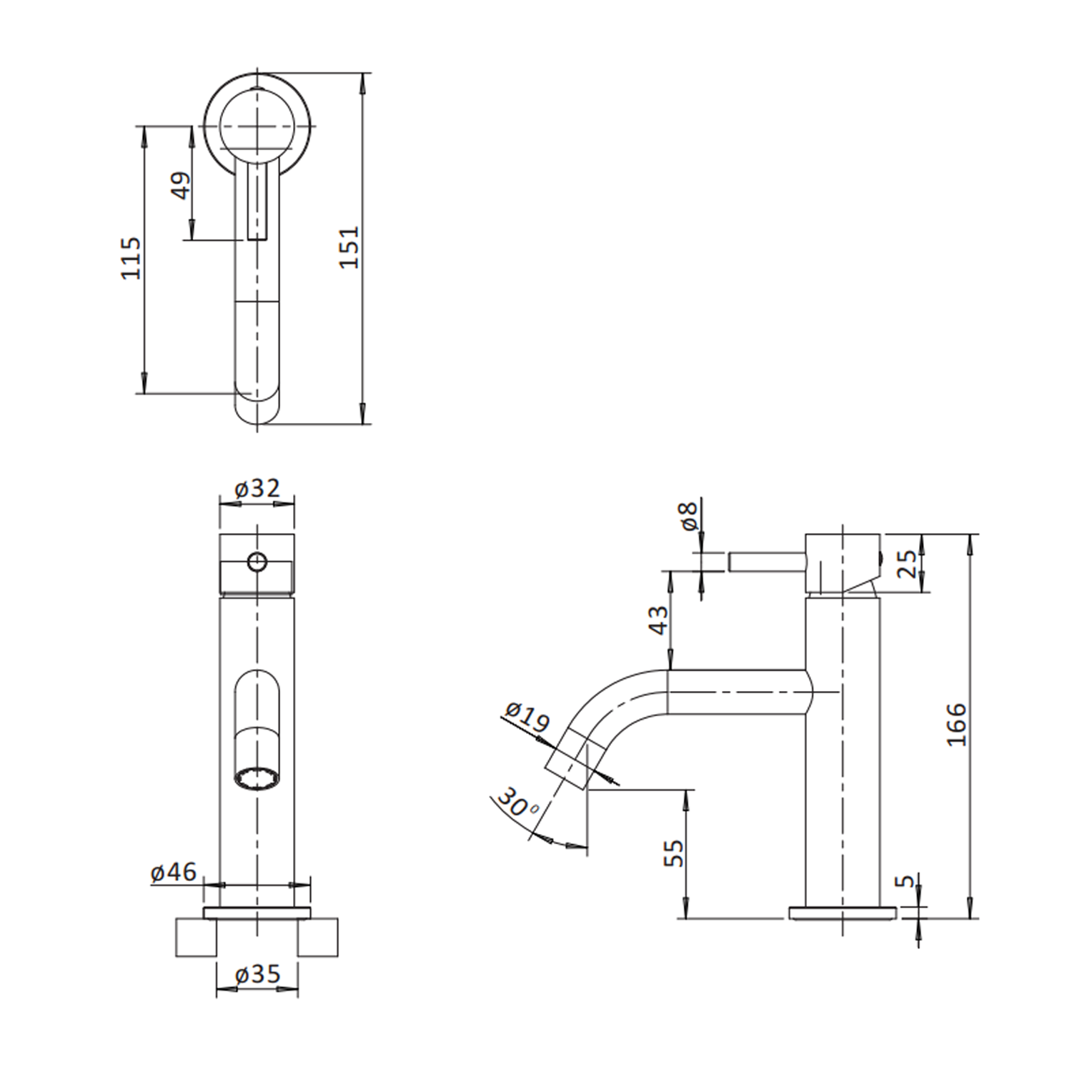 Crosswater MPRO Basin Mixer Tap with Knurled Detailing