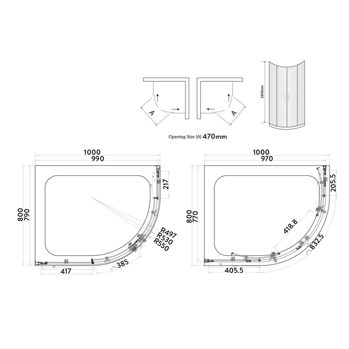 Harbour i6 Easy Clean 6mm 2-Door Quadrant Shower Enclosure