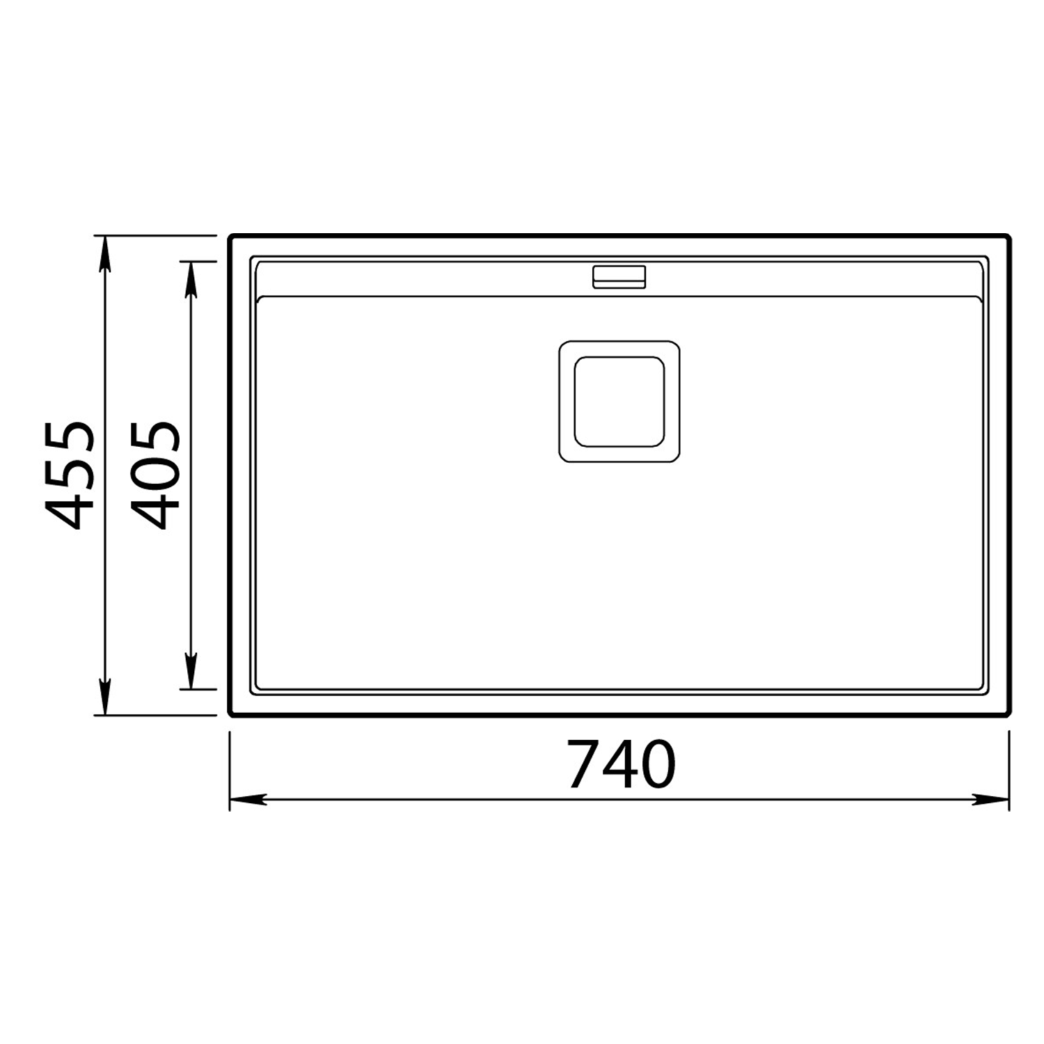 Clearwater Capri 1 Bowl Granite Composite Inset/Undermount Kitchen Sink - 740 x 455mm