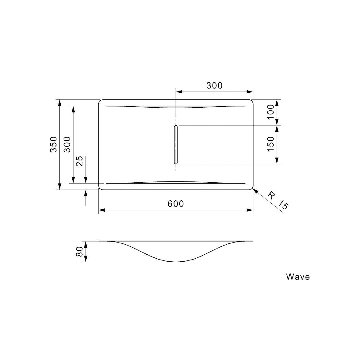Reginox Wave Midnight Sky Stainless Steel Basin - 600 x 350mm