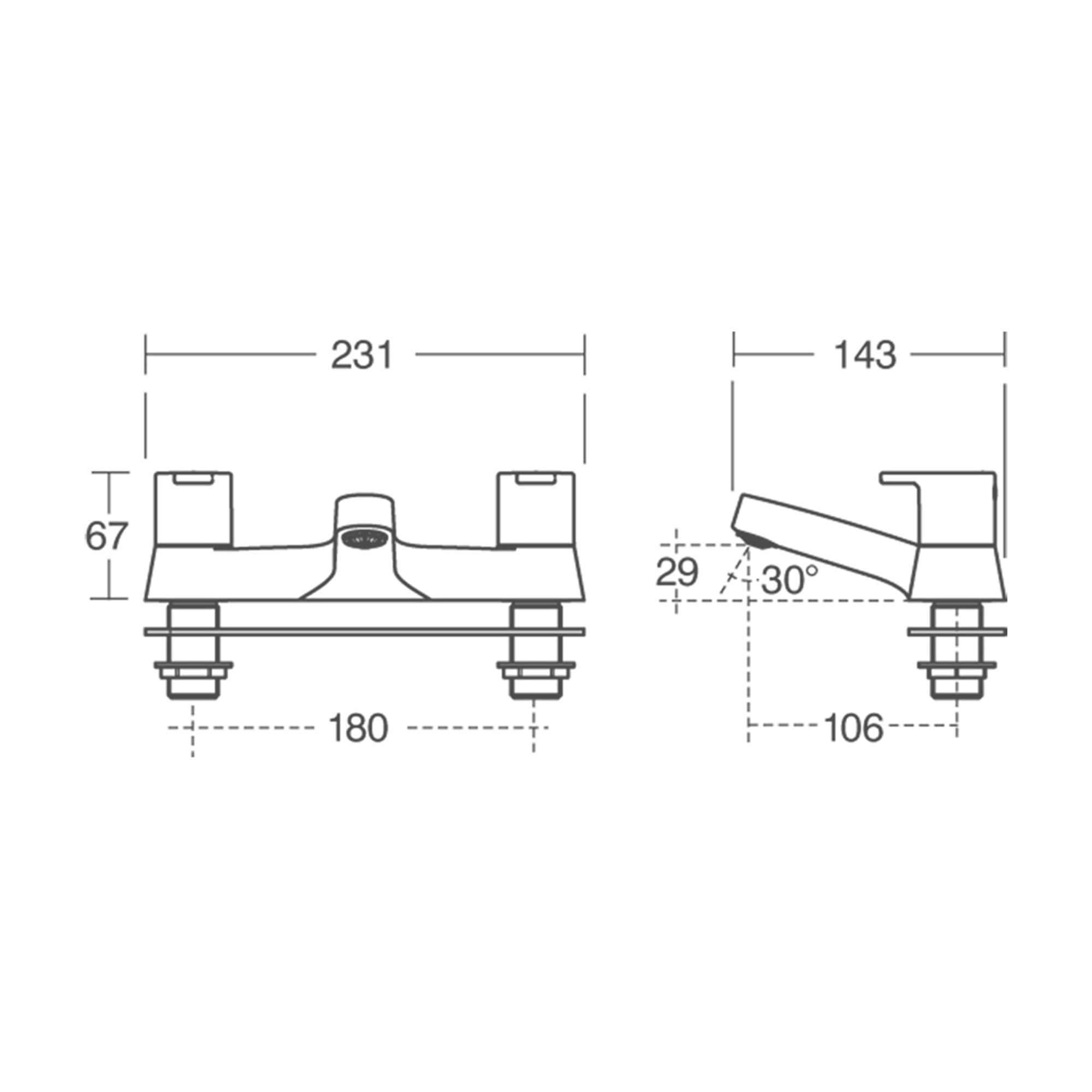 Ideal Standard Calista Deck Mounted Bath Filler