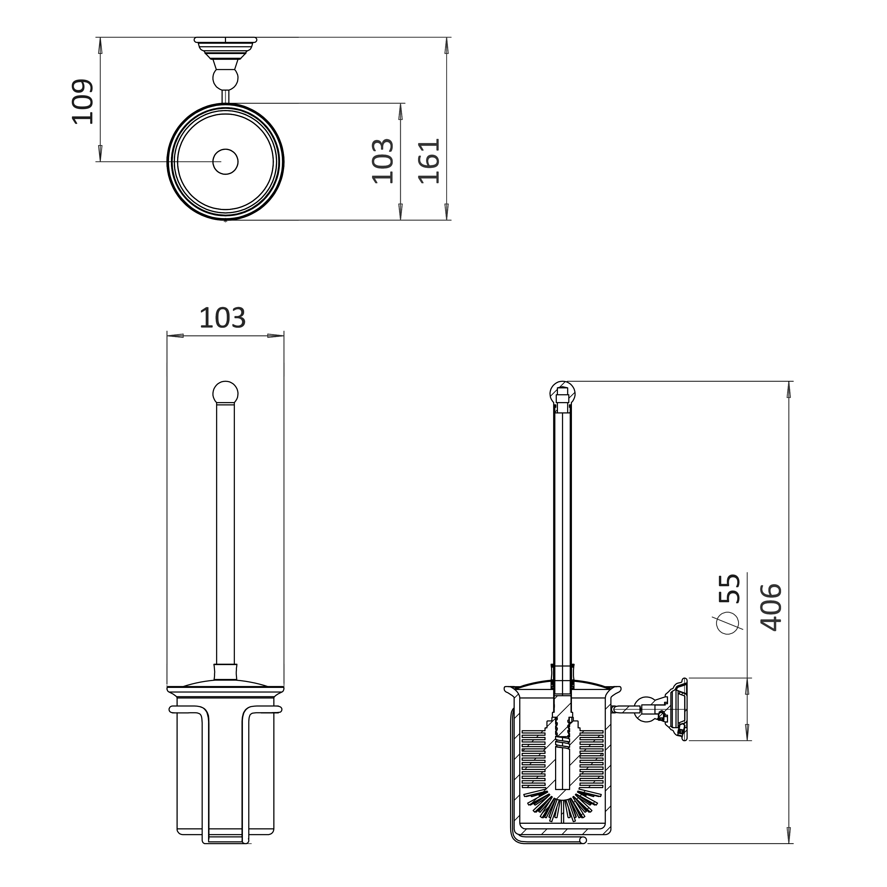 Crosswater Belgravia Toilet Brush Holder