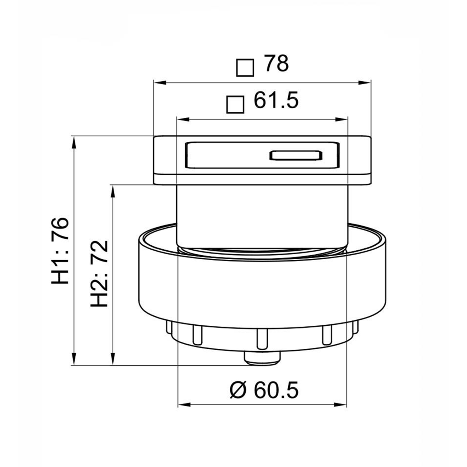 Drench Square Dual Flush Button