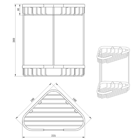Drench Double Triangular Corner Shower Basket