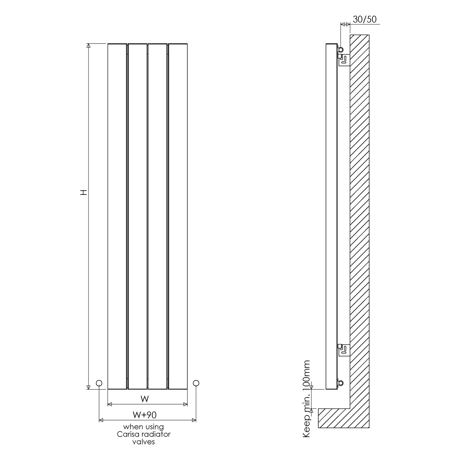 Carisa Nixie Horizontal Aluminium Radiator