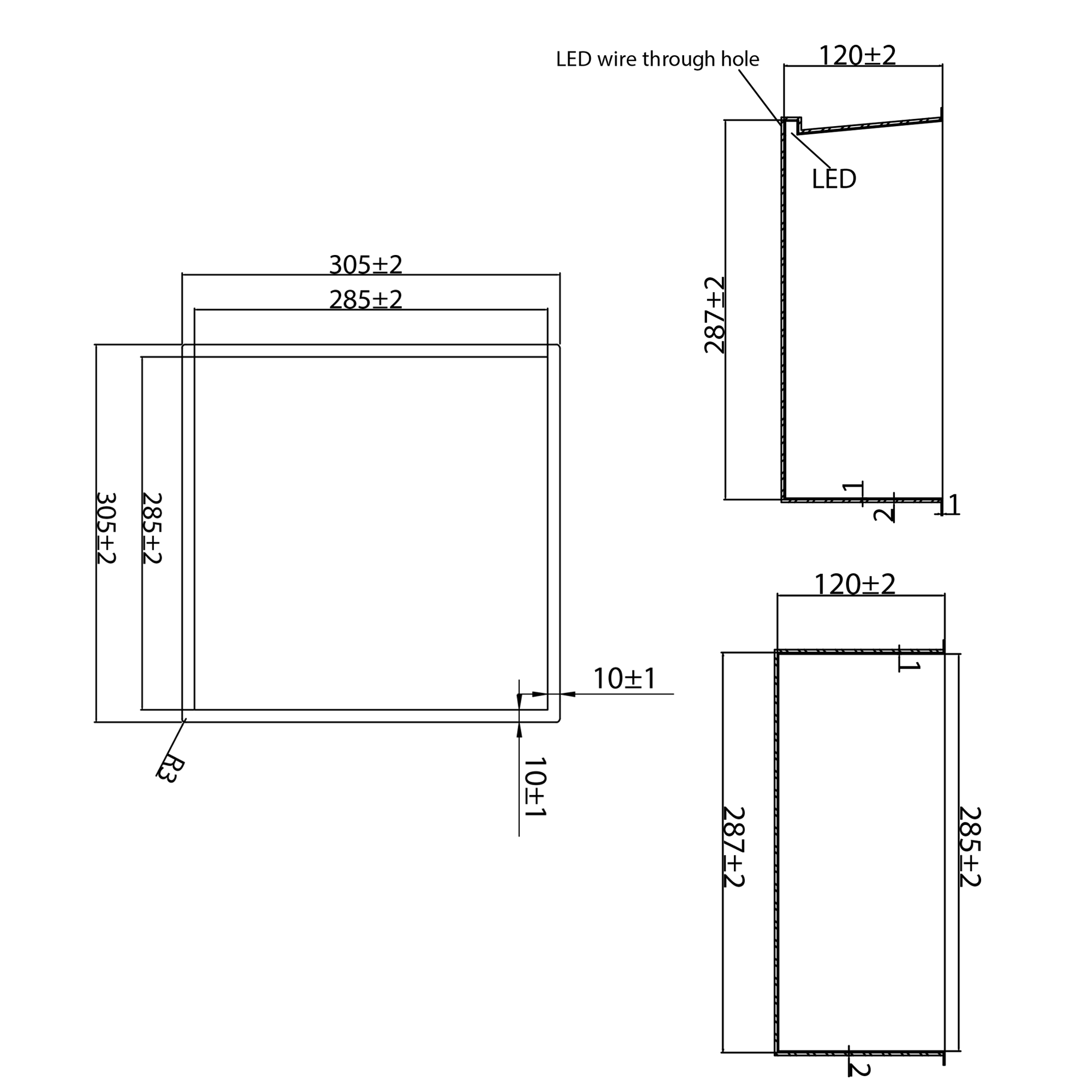 Crosswater Inset LED Illuminated Shower Niche - 305 x 305mm Tap Warehouse