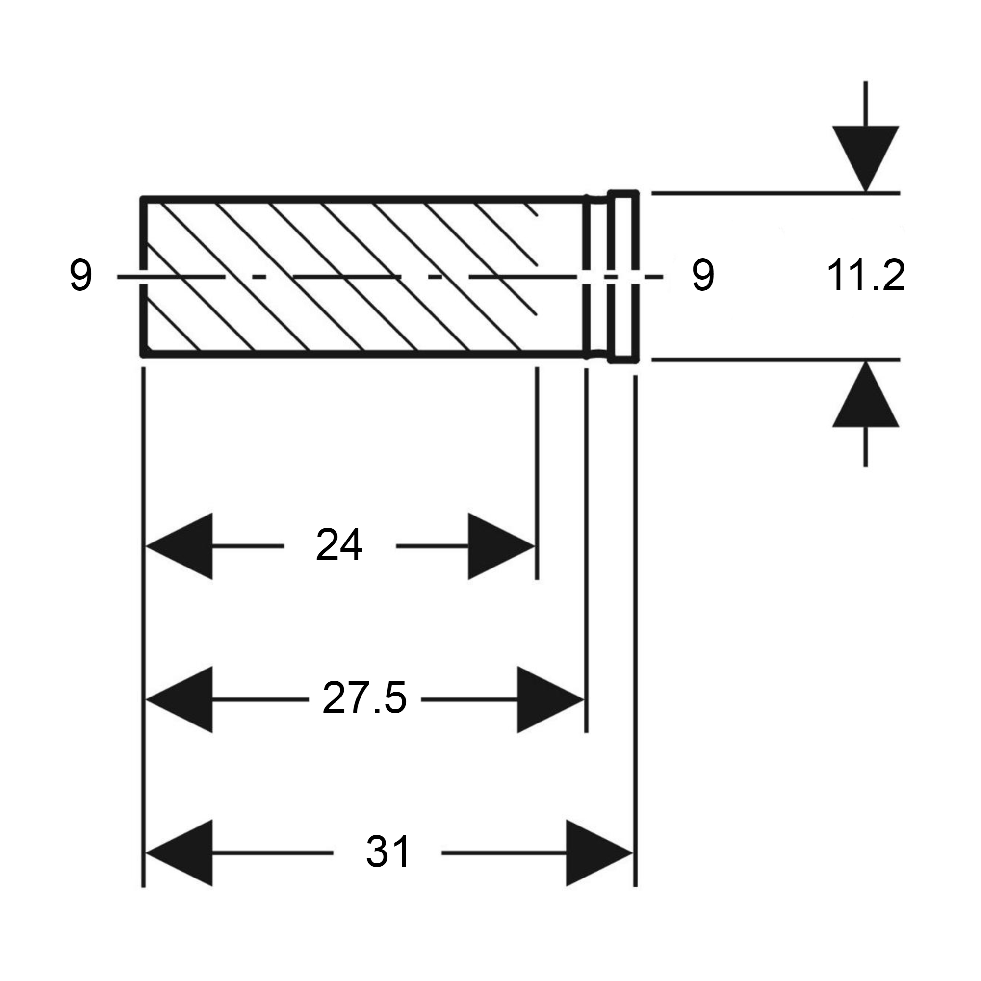 Geberit HDPE 90mm Straight Connector with Ring Seal