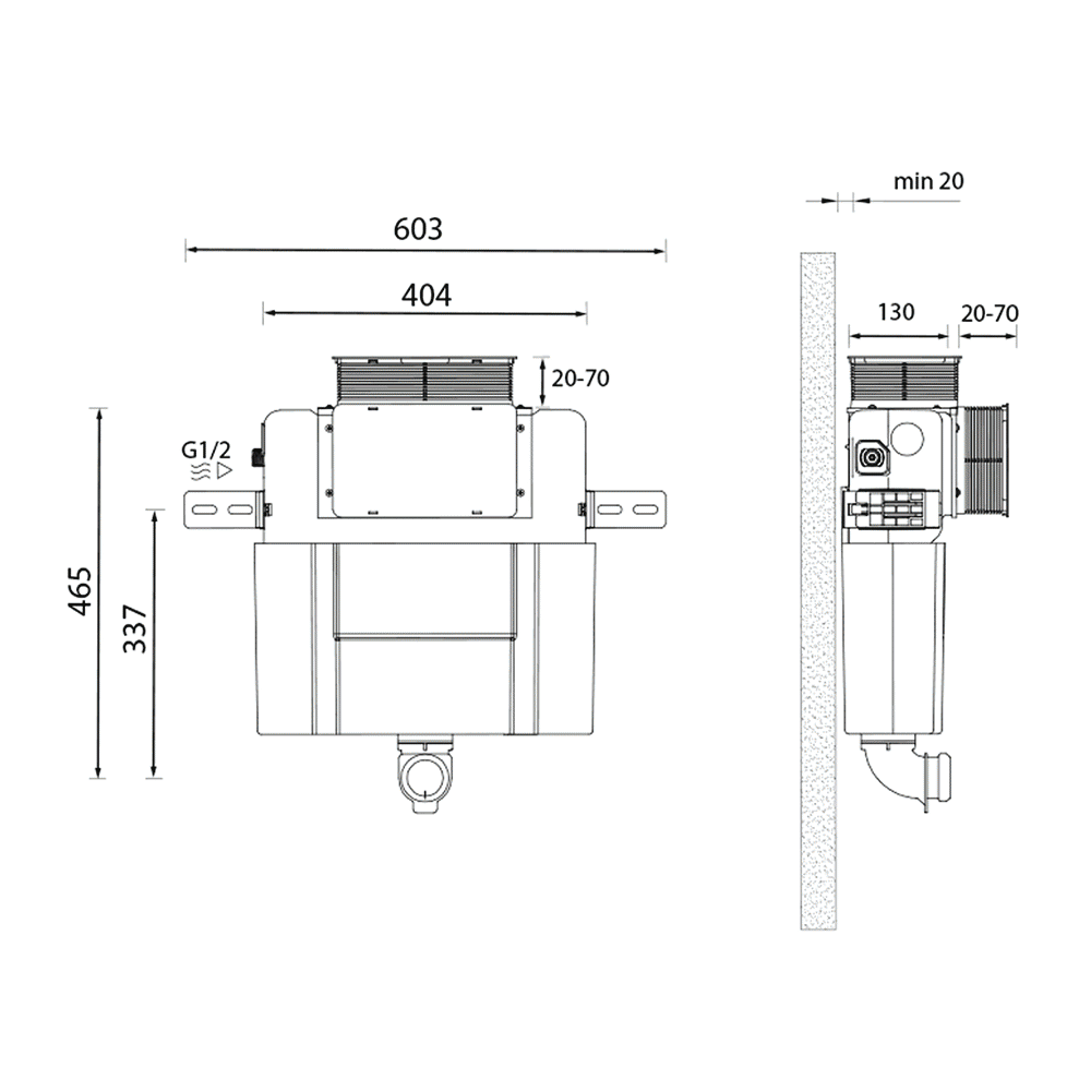Abacus Dual Flush Concealed Cistern for 820mm Frame