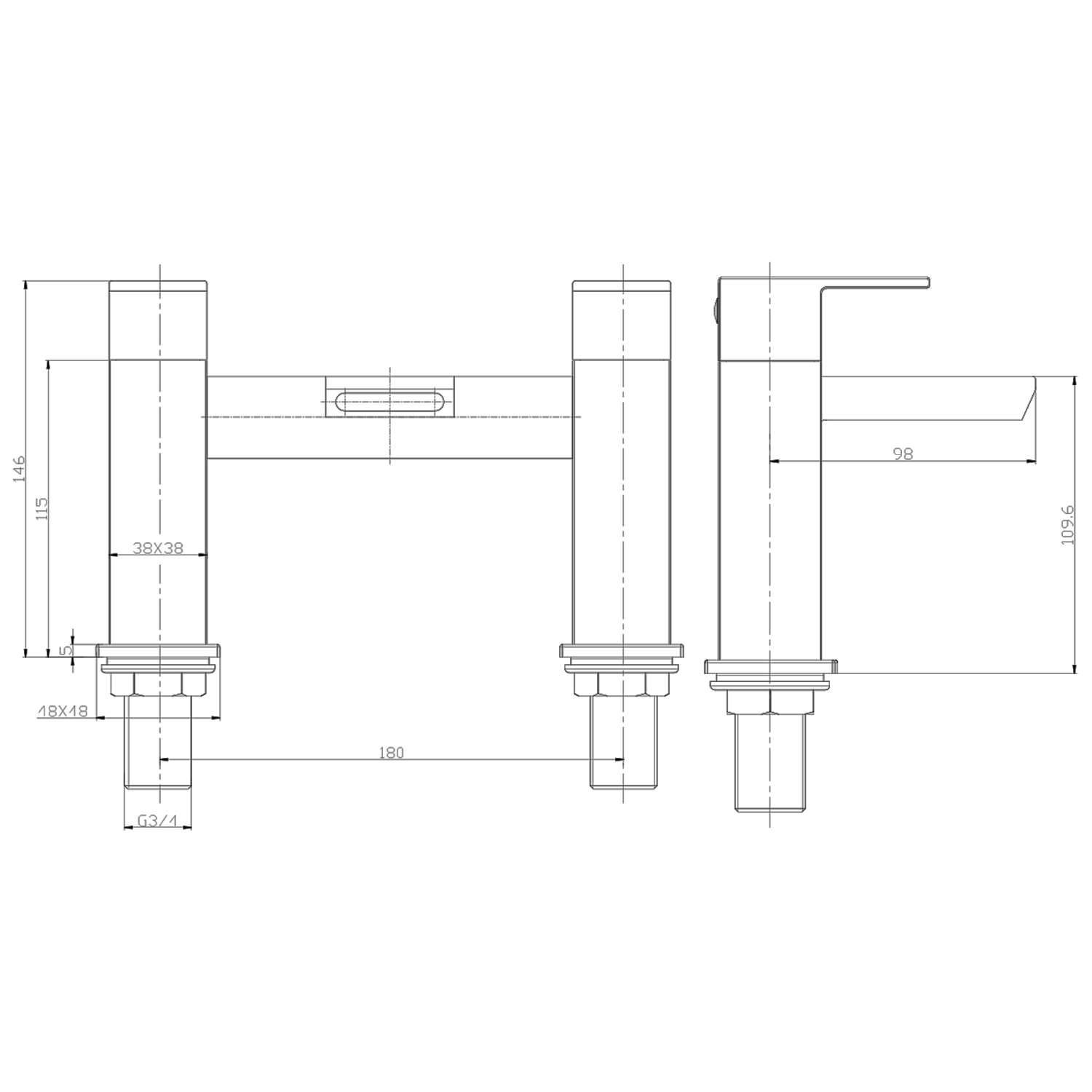 Vellamo Relate Waterfall Bath Filler Tap