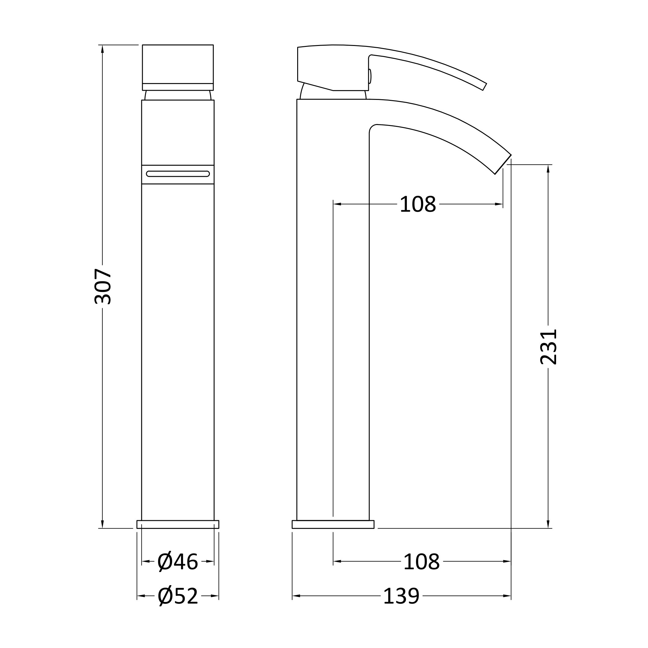nuie Sinclair High Rise Basin Mixer