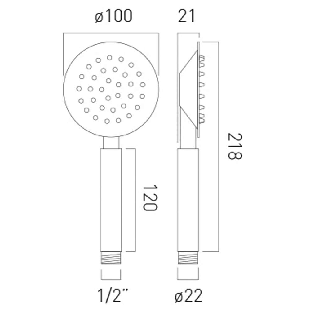 Vado Aquablade Single-function Round Shower Handset