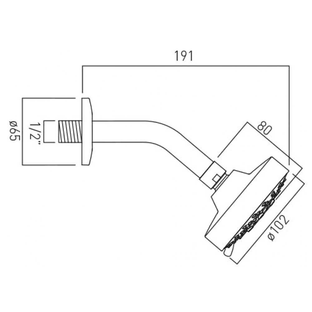 Vado Multi Function Fixed Head And Shower Arm