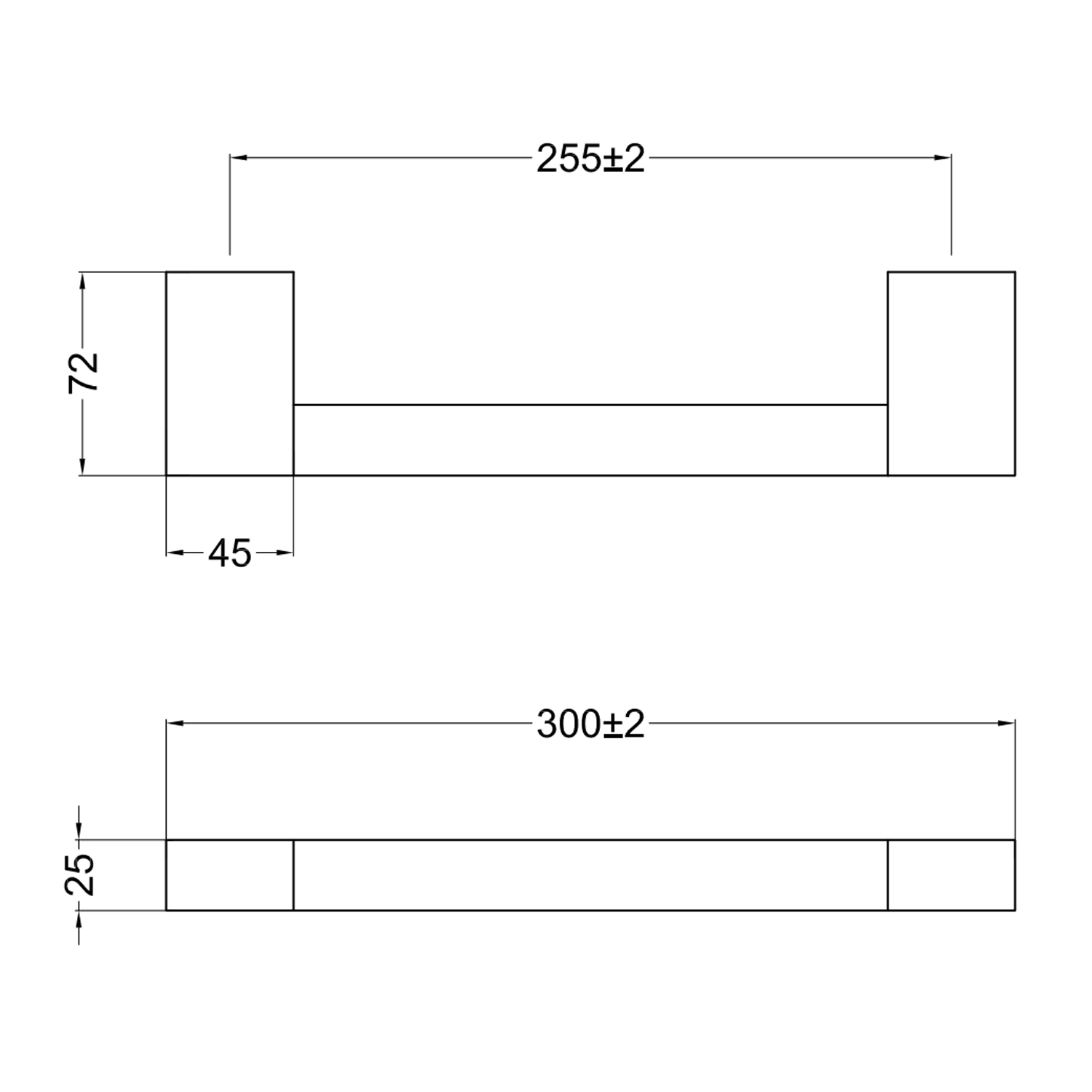 Crosswater MPRO Shower/Bath Grab Bar - 300mm