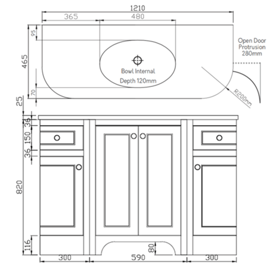 Butler & Rose Benedict 1200mm Floorstanding Vanity Unit & Basin | Tap ...