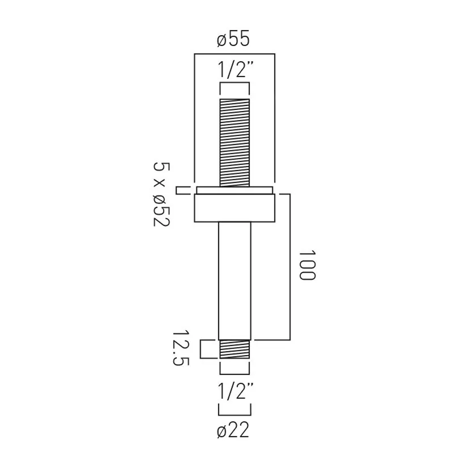 Vado Individual Ceiling Mounted Fixed Shower Arm
