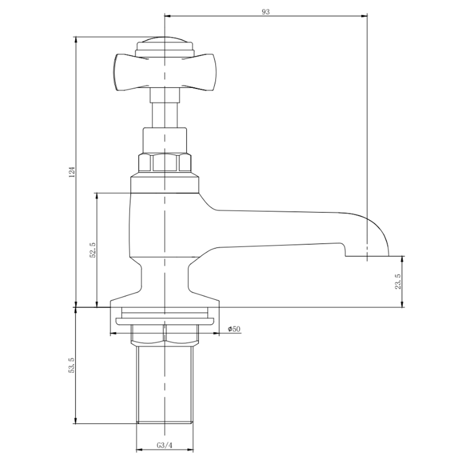 Butler & Rose Loretta Traditional Bath Pillar Taps