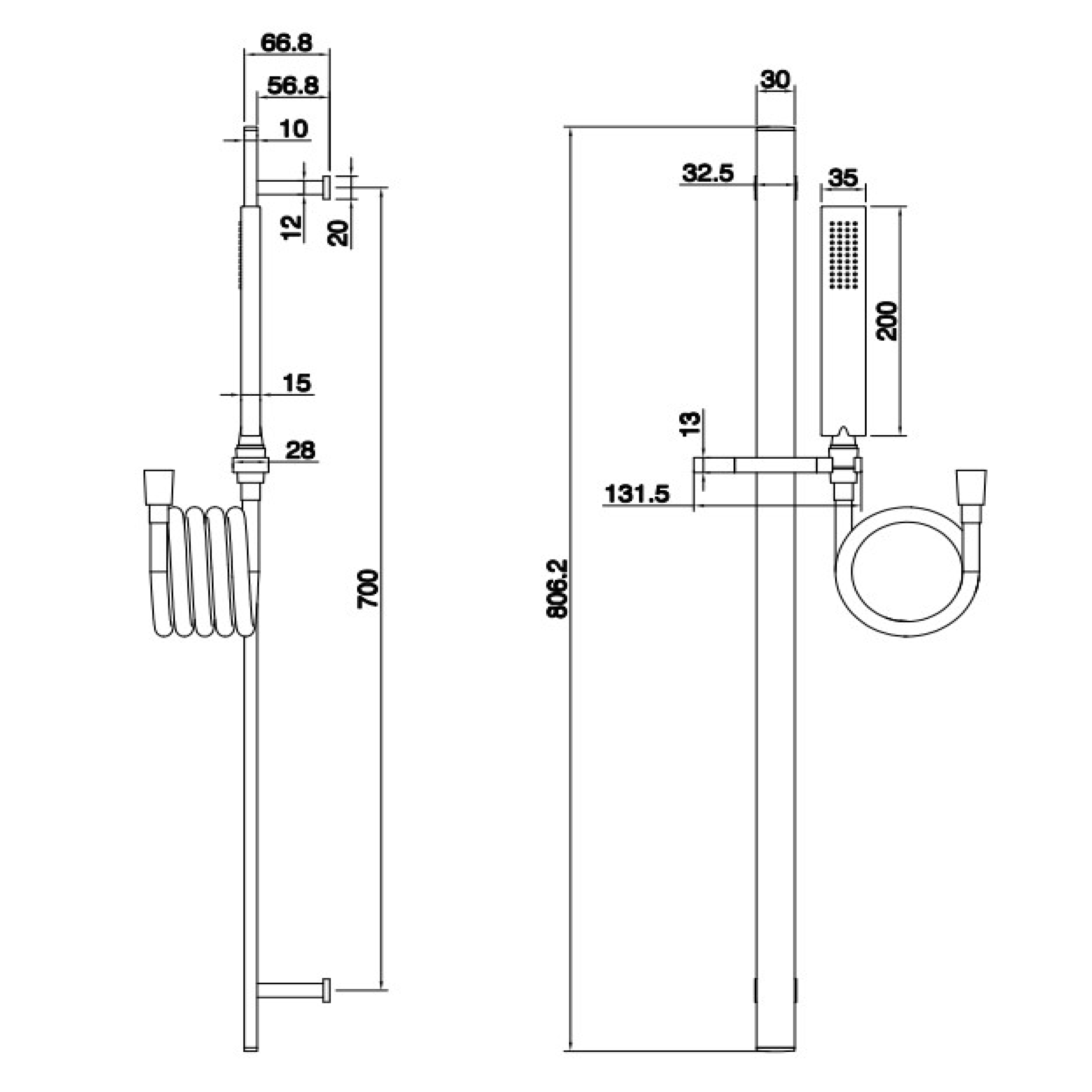 Harbour Status Brushed Brass Slide Rail Shower Kit with Shower Handset & Hose