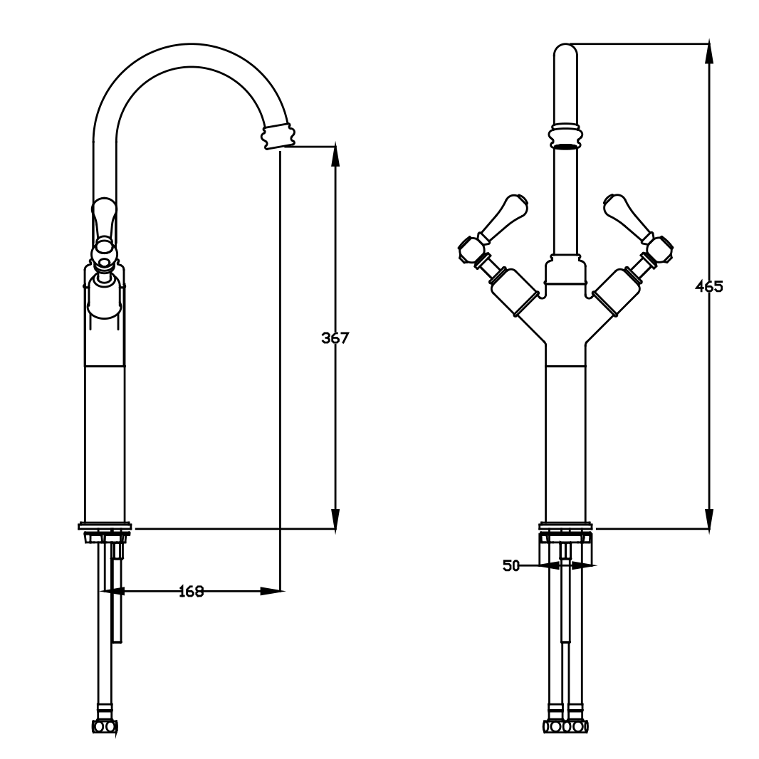 Crosswater Belgravia Lever Tall Monobloc Basin Mixer