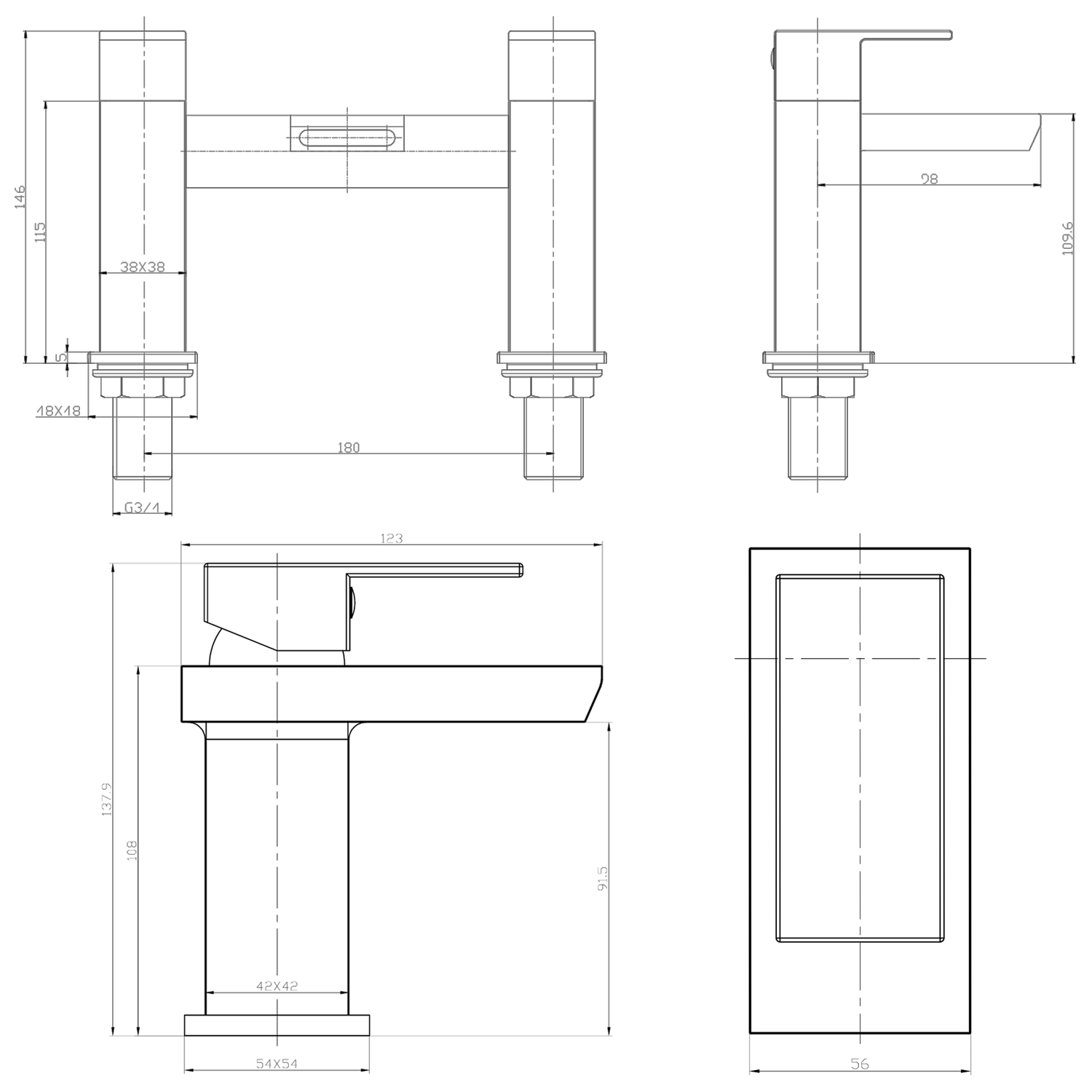 Vellamo Relate Waterfall Basin Mixer & Bath Filler Pack