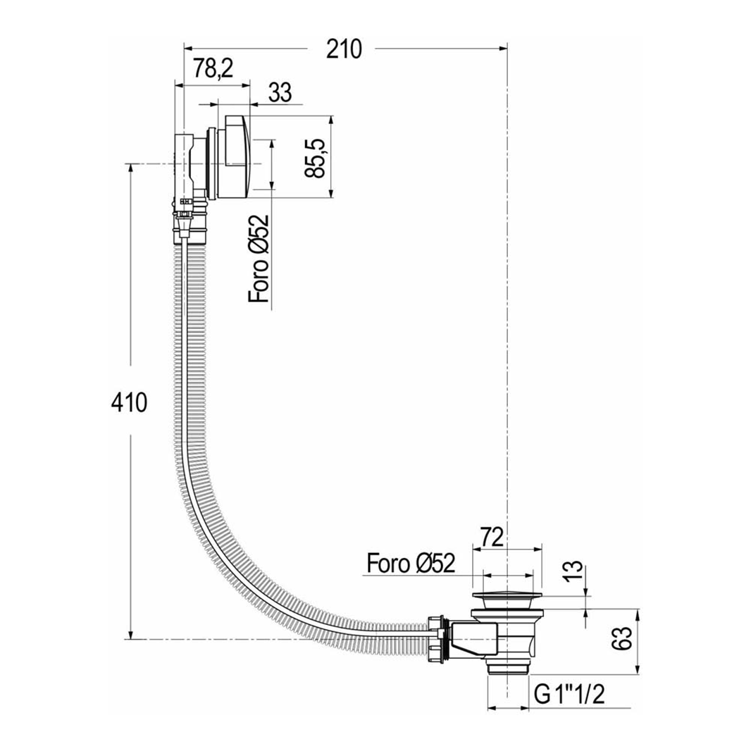 Crosswater Water Drop Pop-Up Bath Waste with Overflow