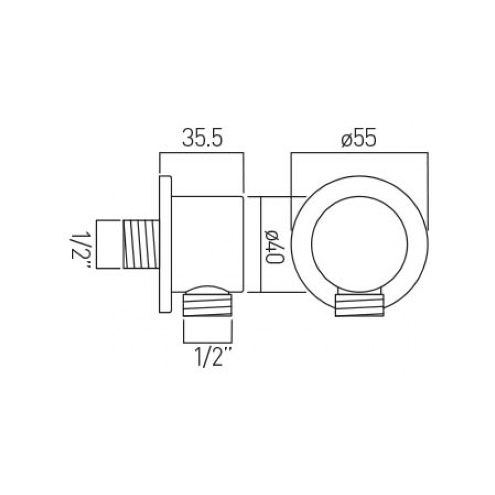 Vado Elements Wall Outlet with Round Backplate