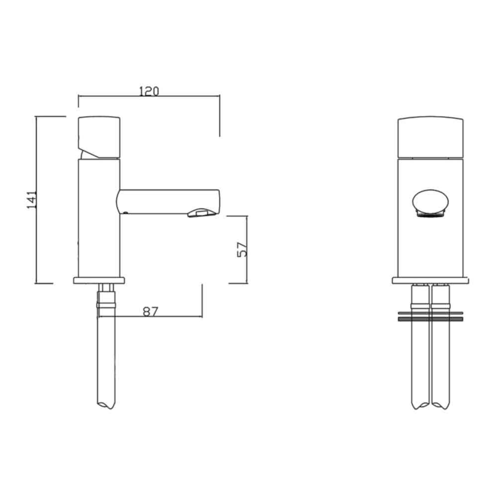 Sagittarius Oveta Monobloc Basin Mixer with Clicker Waste