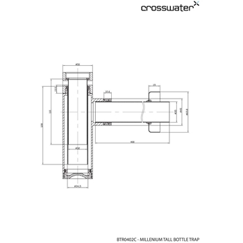 Crosswater Millennium Tall Bottle Trap with 400mm Pipe