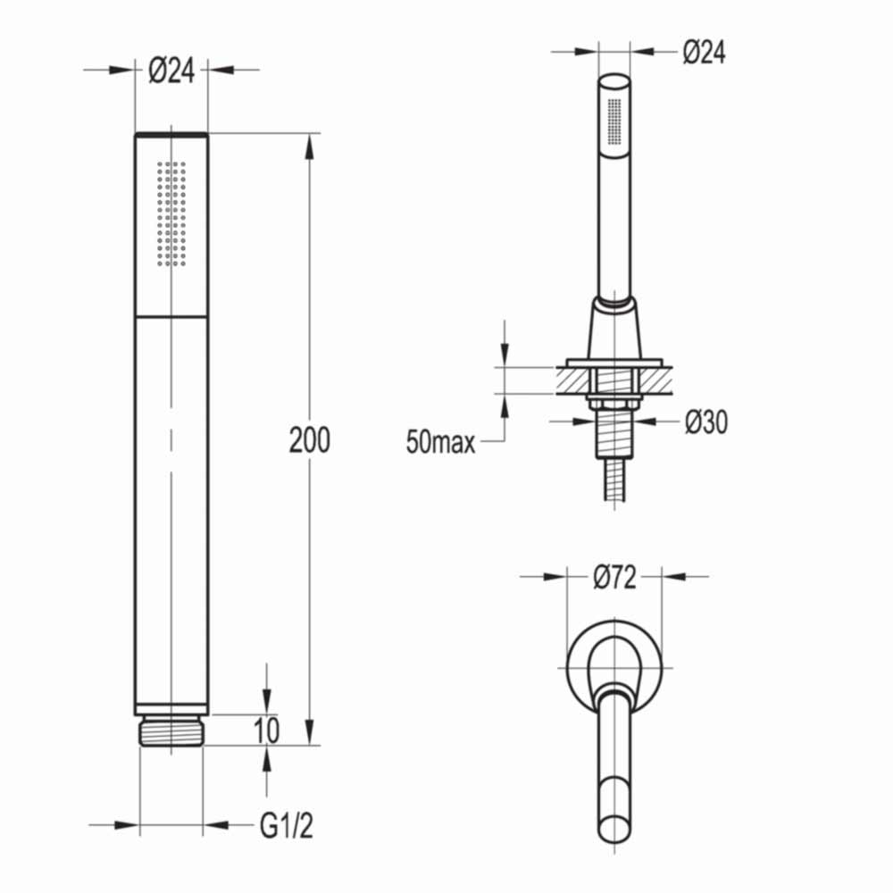 Flova Annecy Deck Mounted Pull Out Shower Kit