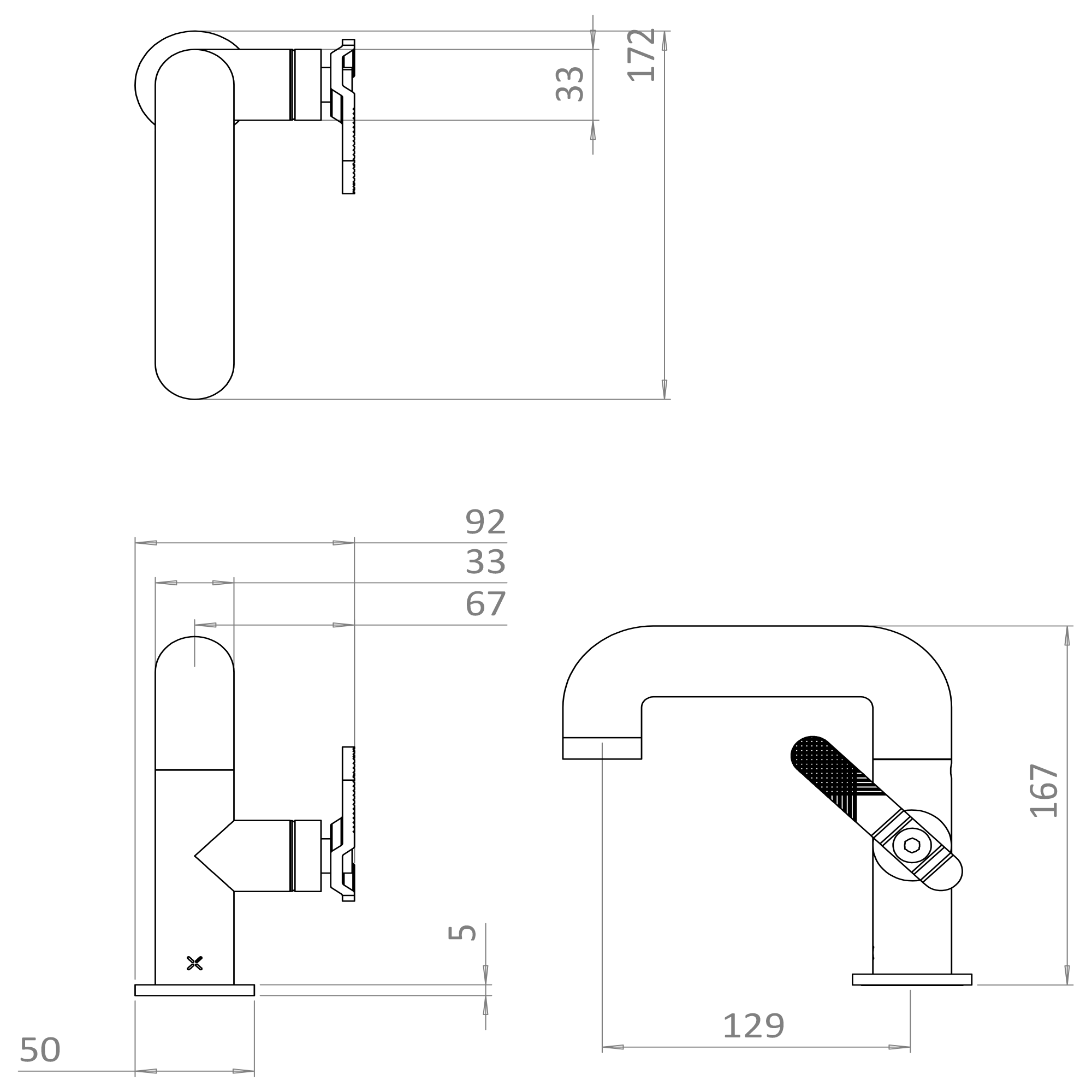 Crosswater Union WRAS Approved Mono Basin Mixer Tap - Brushed Brass