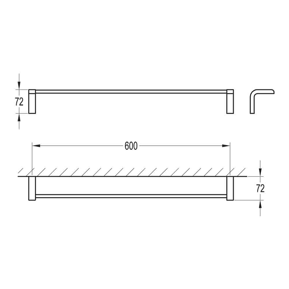 Flova Lynn Single Towel Bar - 600mm