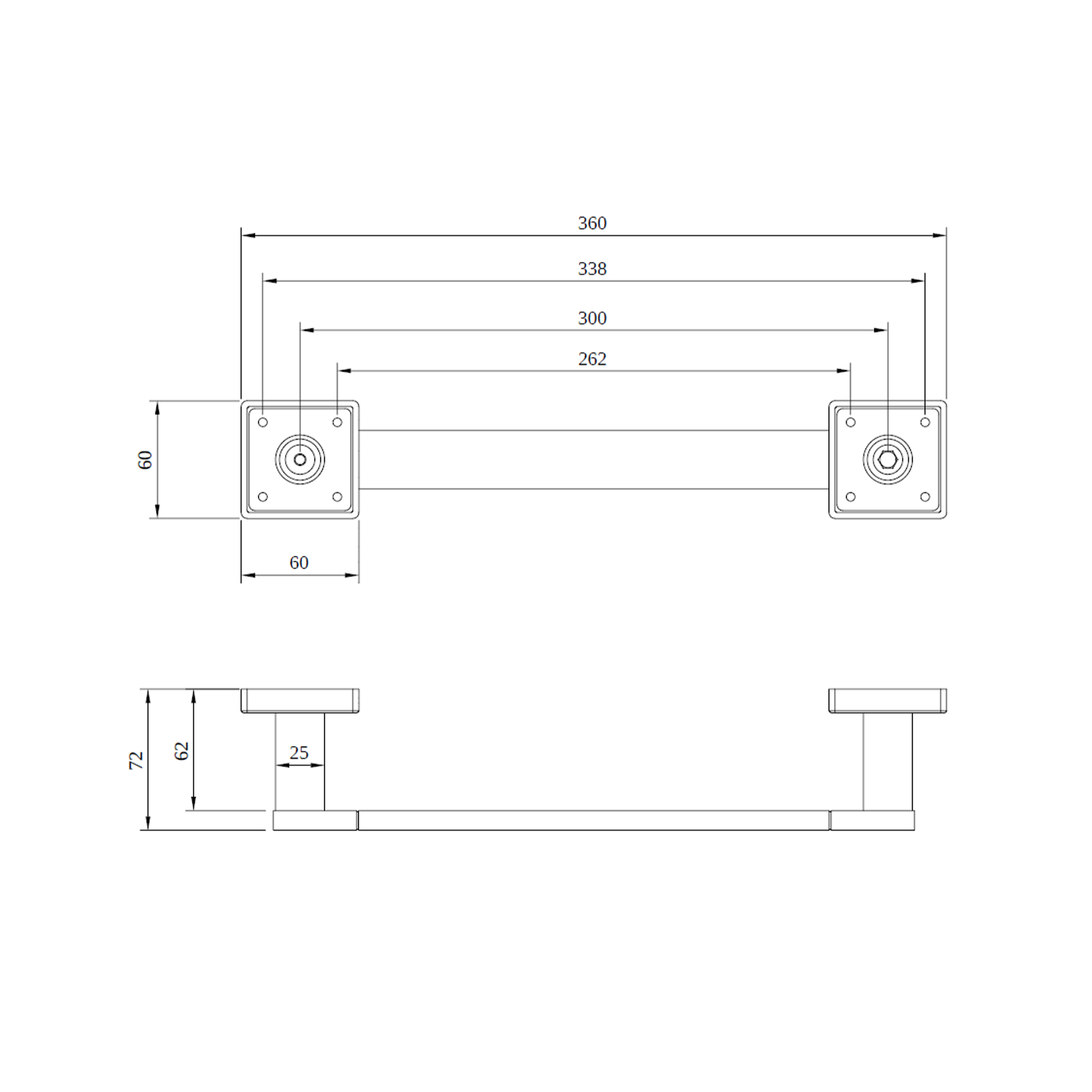 Villeroy & Boch Elements Striking 360mm Grab Bar