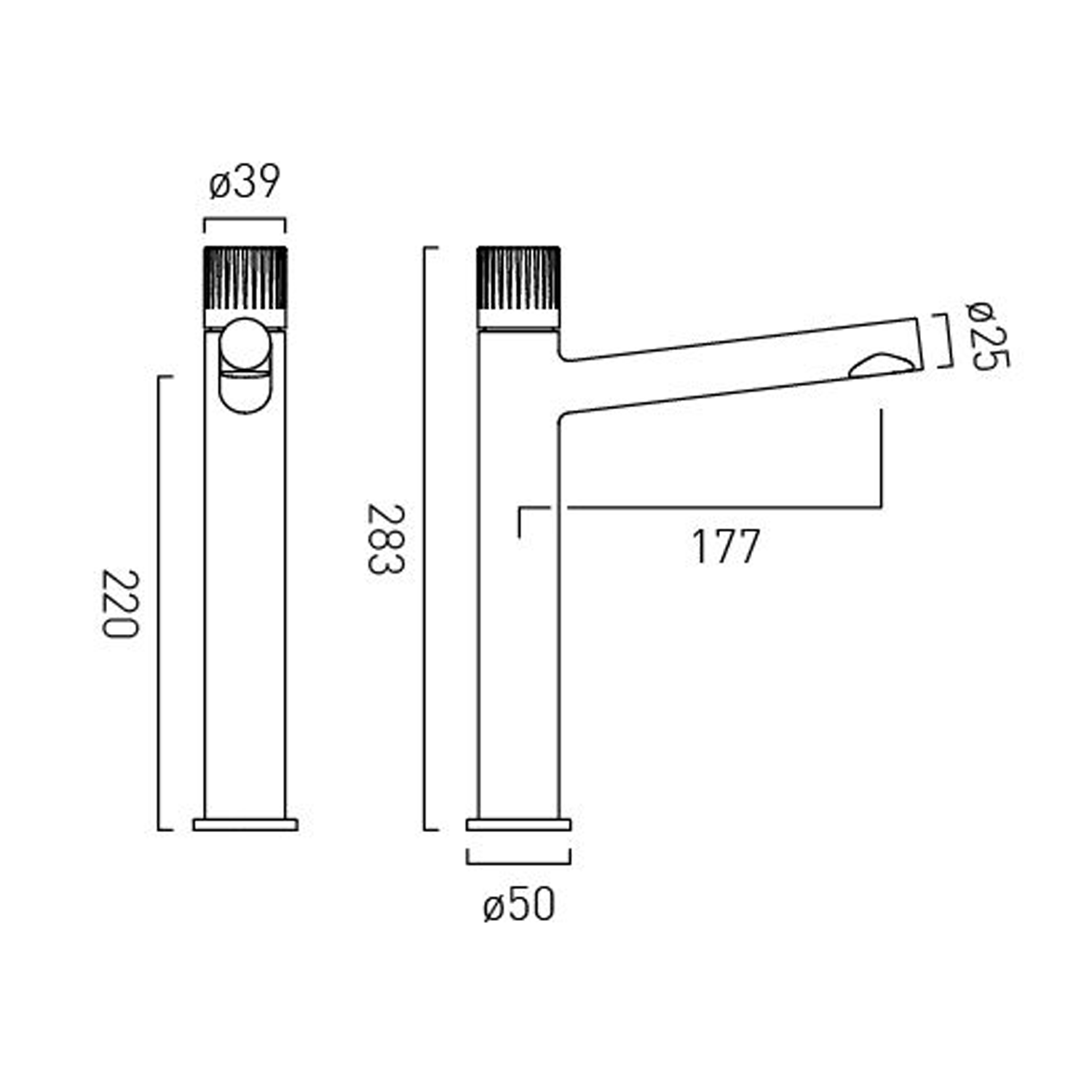 Vado Safari Cold Start Leverless Tall Basin Mixer Tao