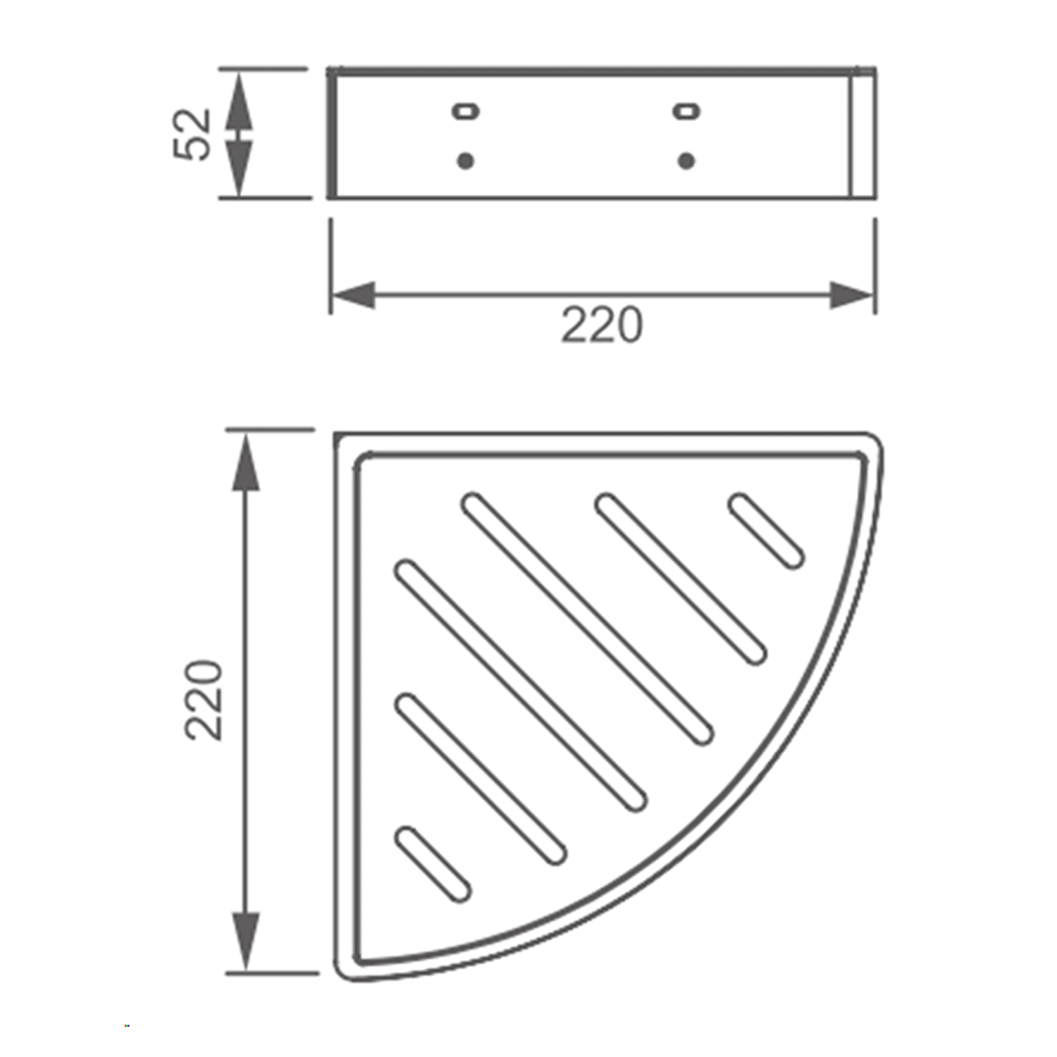 VOS Corner Shower Basket with Shelf