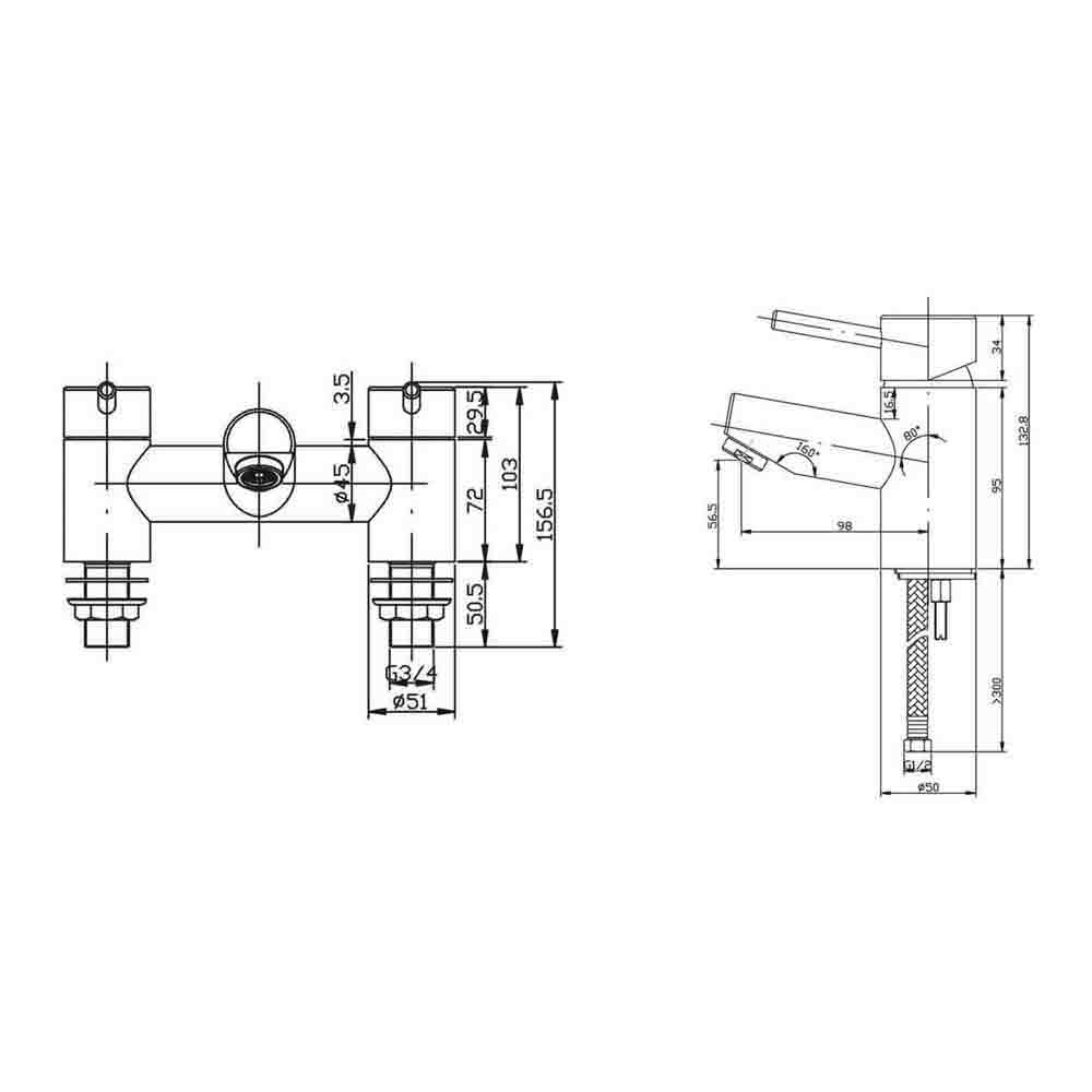 Vellamo Curvo Basin Mixer & Bath Filler Pack