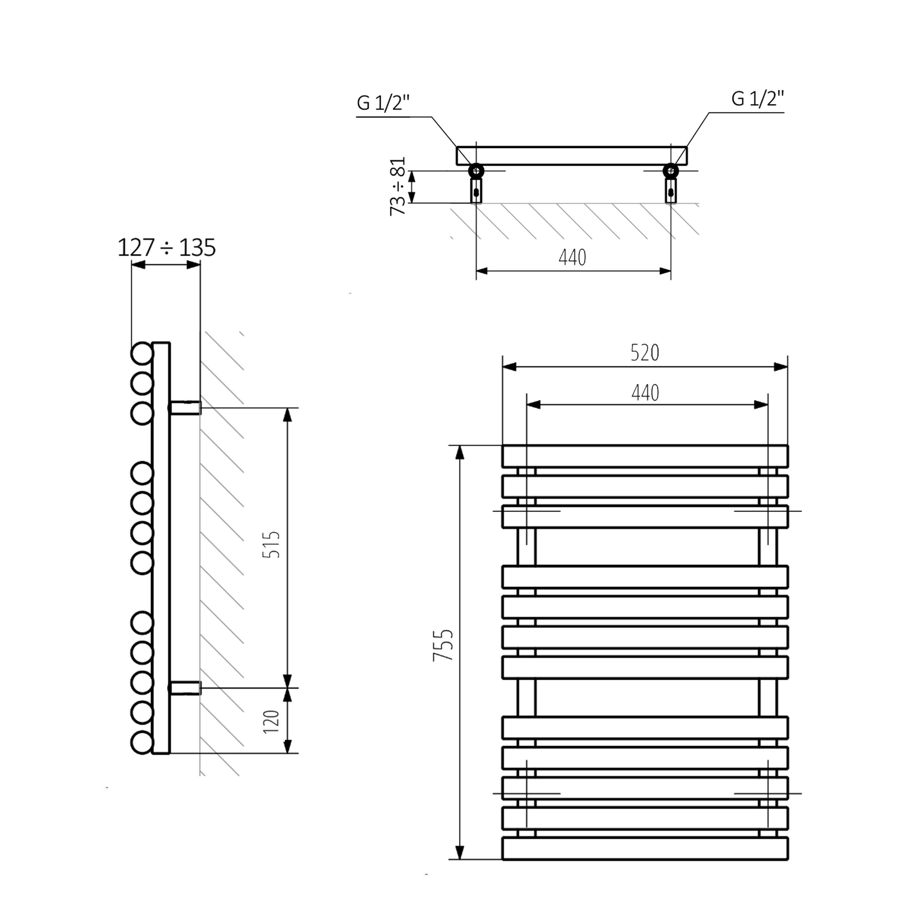 Terma Rolo Ladder Heated Towel Radiator