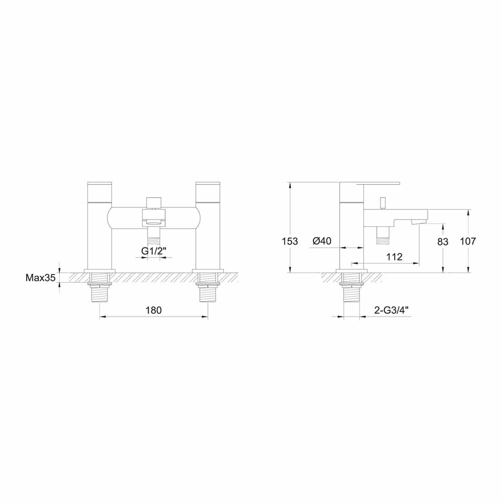 Sagittarius Metro Bath Shower Mixer & No1 Kit