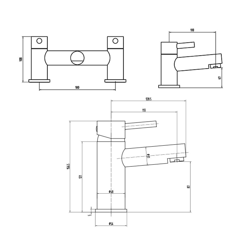 Vellamo Twist Basin Mixer and Bath Filler Pack