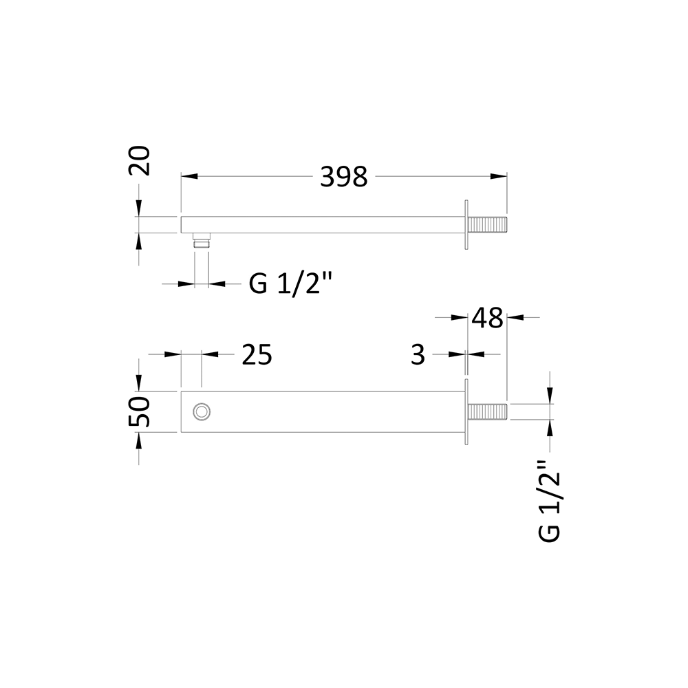 Hudson Reed Large Rectangular Shower Arm