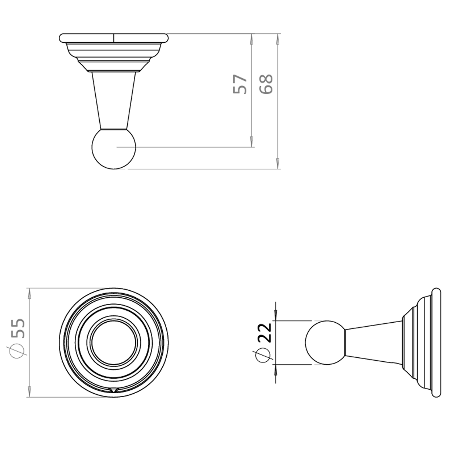 Crosswater Belgravia Single Robe Hook